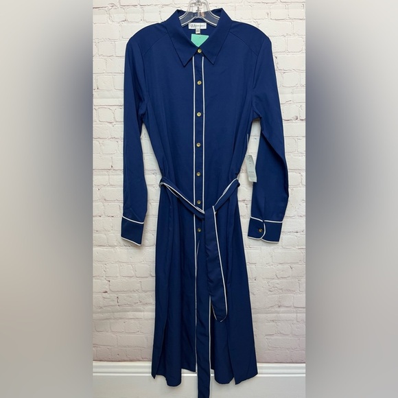 NM Neiman Marcus Long Sleeve Shirt Dress - Picture 1 of 11